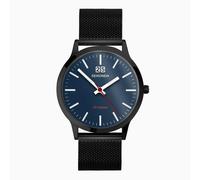 Sekonda Nordic Men's 40mm Quartz Watch in Blue with Analogue Display, and Black Stainless Steel Mesh Bracelet Watch 30075
