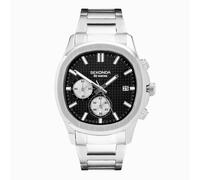Sekonda Sekonda Octaire Chronograph Men's Watch | Silver Alloy Case & Stainless Steel Bracelet with Black Dial | 30278