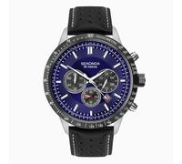 Sekonda Mens Chronograph Watch Blue Dial Black Strap 1971