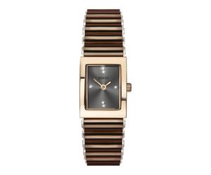 Sekonda Seksy 18mm Womens Rectangular Rose Gold Analogue Watch with Brown