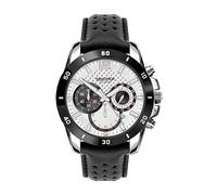 Sekonda Solo Mens Analogue Watch 45mm Silver Leather Upper Strap