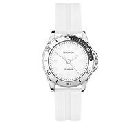 Sekonda Balearic Ladies 33mm Quartz Watch in White with Analogue Display, and White Rubber Strap 40567