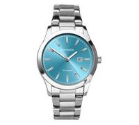 Sekonda Taylor Ladies 34mm Quartz Watch in Turquoise with Analogue Date Display, and Silver Stainless Steel Strap 40365