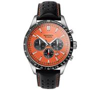 Sekonda Velocity Men’s 45mm Quartz Chronograph Watch in Orange with Analogue Display, and Black Leather Strap 30020