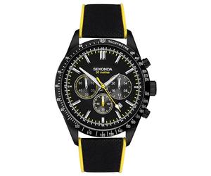 Sekonda Velocity Mens Analogue Watch 45mm dial Black Canvas Strap