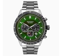 Sekonda Men's Chronograph Watch, Green dial with Stainless Steel Silver Bracelet 1913