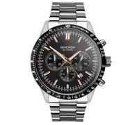 Sekonda Velocity Men’s 45mm Quartz Watch in Black with Analogue Display, and Stainless Steel Bracelet 30023