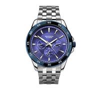 Sekonda Men's Force Silver Stainless Steel Bracelet with Blue Dial Chronograph Watch Silver