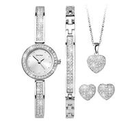 Sekonda Sekonda Ladies Watch 4-Piece Silver Heart Gift Set | Silver Case & Alloy Bracelet with Silver Dial | 2528G