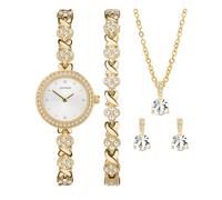 Sekonda Women's Gold Plated Stone Set Watch and Jewellery Gift Set