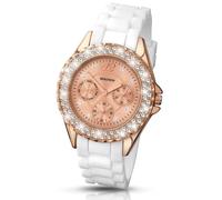 Sekonda Womens Ladies Wrist Watch Rose Gold Face White Strap 4663