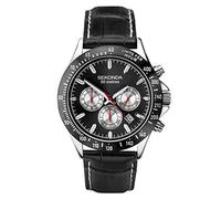 Sekonda Sekonda Men's Watch | Silver Case & Leather Upper Strap with Black Dial | 1648