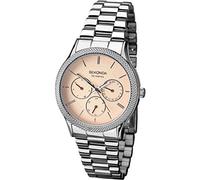 SEKONDA Women's Quartz Watch with Pink Dial Analogue Display and Silver Stainless Steel Bracelet 2091.27