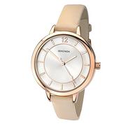 Sekonda Women's Quartz Watch with Silver Dial Analogue Display and Beige PU Strap 2137.27
