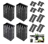 Sekonow 4 Pack Aquarium Plant Holder for 1-3.2in Edge, Hanging Fish Tank Plant Holder Aquatic Plant Pot with 16 Hooks for Live Plants Aquarium Planter Fish Tank Decorations