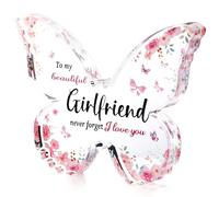 Sekonow Gifts for Girlfriend, Romantic Butterfly Girlfriend Birthday Gifts for Her Acrylic Plaque, I Love You Valentines Day Gifts for Women, 5x3.7x0.5in(for Girlfriend)
