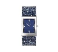 Sekonda Ladies Seksy Rocks Rhodium Plated Blue Glitter Leather Strap Watch 2758