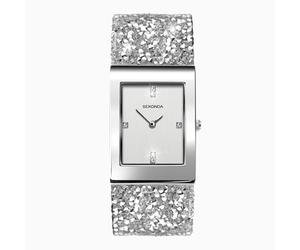 Seksy Sekonda Rocks Ladies Analogue Watch with Swarovski Set Leather Strap 2652