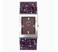 Seksy Seksy Rocks® Ladies Watch | Silver Case & Leather Bracelet with Purple Dial | 2857