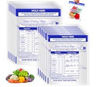 Sel Natural 24 Pcs Microwave Steam Bags for Cooking 12 Medium and 12 Large Sizes Reusable Zipper Steamer Bags Microwave Steaming Bag for Vegetables Potatoes Meat Frozen Food (24)