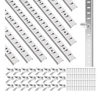 Sel Natural 8 Pcs 40 Inch Shelf Pilaster Tracks and 24 Pcs Shelf Clips Adjustable Metal Rail Mortise Mount Pilaster Strip Standard for Bookcases Cabinet Closet Shelving System