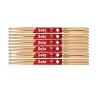 Sela Professional Maple 7A Drum Sticks - Ideal for Gentle Rock - Advanced Drum Sticks - 6 Pairs Wooden Sticks - Maple Wood Drum Accessories - Acorn Head Shape