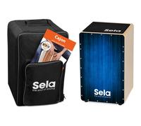 Sela SE-062 Varios Cajon Blue bundle with backpack, cajon pad and teaching materials