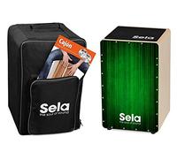 Sela SE 137 FR Varios Green Cajon Set with backpack, cajon pad, French cajon method, CD and DVD