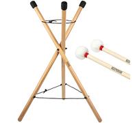 Sela SE198 Handpan Stand Large Percussion Stand Beech Wood + Keepdrum Mallets 1 Pair