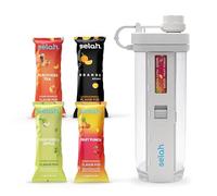 Selah Flavored Water Bottle - Sugar Free, Vitamin Infused Water - 20oz With Flavor Pods - Energy Drink, Strawberry, Sports Drink (White, 4 Pods)