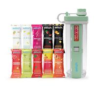 Selah Flavored Water Bottle - Water Enhancer, Sugar Free, Vitamin Infused Water - 20oz Water Bottle With Flavor Pods Included - Energy Drink, Strawberry, and Sports Drink Pods (Green, 10 Flavor Pods)
