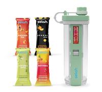 Selah Flavored Water Bottle - Water Enhancer, Sugar Free, Vitamin Infused Water - 20oz Water Bottle With Flavor Pods Included - Energy Drink, Strawberry, and Sports Drink Pods (Green, 4 Flavor Pods)