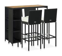 selah rattan bar table with 4 audriana chairs in oak and black
