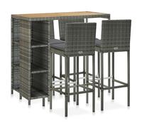 selah rattan bar table with 4 audriana chairs in oak and grey