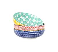 Selamica 9.5" Serving Bowls, 60 OZ Large Salad Bowls Set of 3 for Entertaining Party, Ceramic Bowls for Kitchen, Pasta, Soup, Dinner, Assorted Colors