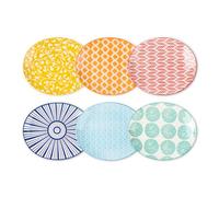 Selamica Small Dinner Plates, Oval Dessert Plates Ceramic, 6 Inch Small Plates for Appetizer, Cake, Snacks, Microwave Dishwasher Safe, Set of 6, Assorted Colors