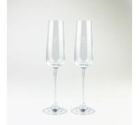 Selbrae House 2 Champagne Flutes - Hearts in White Selbrae House White