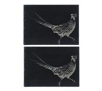 Selbrae House 2 Slate Place Mats - Pheasant in Dark Grey | Size: 2 Pack Selbrae House Dark Grey 2 Pack