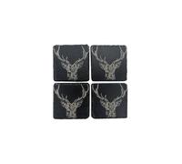 Selbrae House 4 Slate Coasters - Stag Prince in Dark Grey Selbrae House Dark Grey