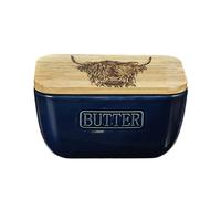 Selbrae House Blue Butter Dish - Highland Cow in Dark Blue | Size: 140 cm x 90 cm Selbrae House Dark Blue 140 cm x 90 cm