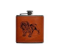 Selbrae House Bulldog Leather Hip Flask in Brown Selbrae House Brown