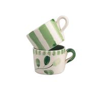 Selbrae House Flora Stripe Set of 2 Ceramic Espresso Cups