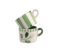 Selbrae House Flora Stripe Set Of 2 Ceramic Espresso Cups