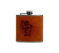 Selbrae House Football Leather Hip Flask in Brown Selbrae House Brown