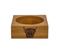 Selbrae House Highland Cow Oak Wine Bottle Coaster in Natural Selbrae House Natural