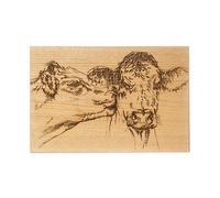 Selbrae House Just Slate Company Kissing Cows 30cm Oak Serving Board