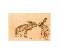 Selbrae House Just Slate Company Kissing Hares 30cm Oak Serving Board