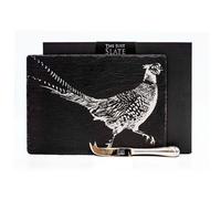 Selbrae House Just Slate Company Pheasant Slate Cheese Board & Knife Gift Set