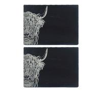 The Just Slate Company Set of 2 Highland Cow Placemats