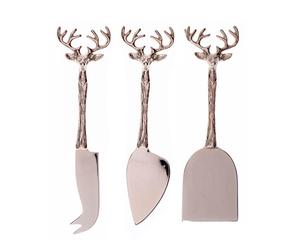 Selbrae House Just Slate Company Set of 3 Stag Cheese Knives